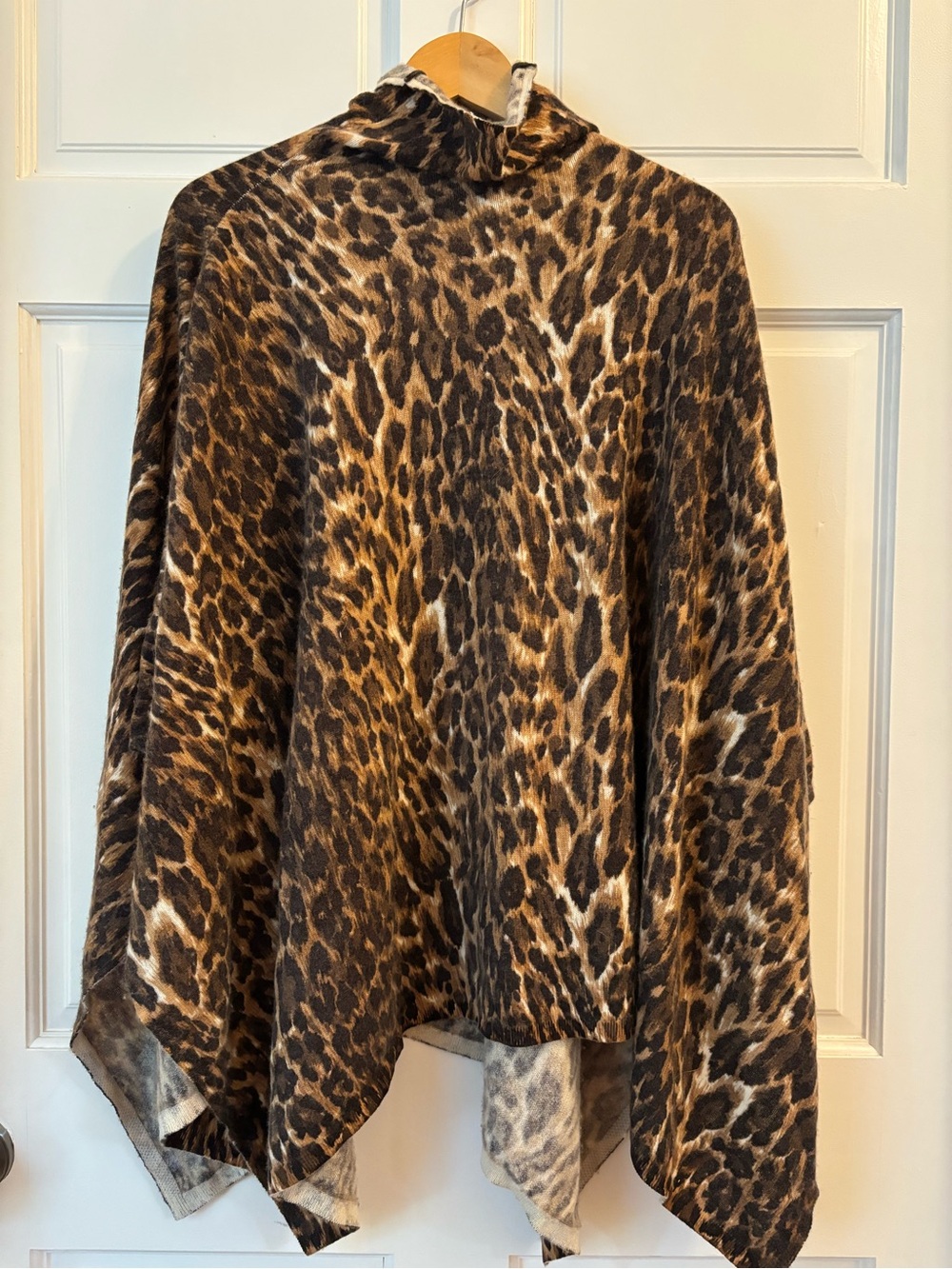 J. McLaughlin Leopard Poncho in Brown and Black